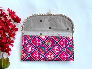 Fabric Clutch Purse Women's Handbag Wholesale Indian Wedding Favor Trending Bulk Party Return Gift for Guests Bridesmaid <strong>Pouch</strong> - Product Image 5