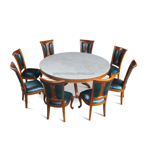 Classic Style Wooden Chair with Carved Design President Dining Chair <strong>Inspired</strong> Leather Seat and Backrest for Table Use - Product Image 4