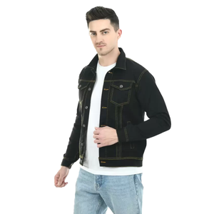 Yeni varış özelleştirilmiş tasarım kış sezonu erkek artı boyutu Denim ceketler kapak düğmesi nefes yıkanmış kot ceketler BD - Product Image 6