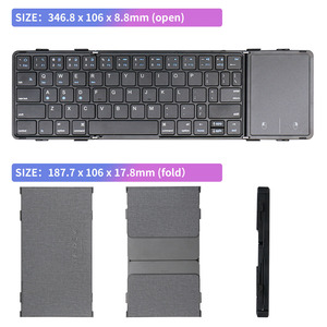 Tastiera portatile pieghevole senza fili con tastiera numerica Full-Size tastiera da viaggio per Tablet Windows iOS Android - Product Image 3