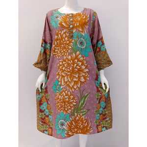 Hochwertiges Kleid Damen Stil 3/4 Ärmel aus Indonesien Herstellung Kleidungs material Rayon