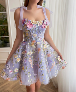 Shengfu tùy chỉnh Dresses, tay thêu ngắn hoa ăn mặc cho phụ nữ, lilac pageant Dress, thêu Dresses cho phụ nữ - Product Image 1