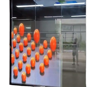 室内玻璃窗广告屏显示器定制超薄弯曲粘合剂透明发光二极管薄膜发光二极管屏幕贴纸 - Product Image 1
