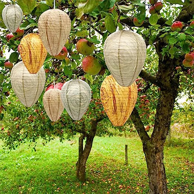 2024 Waterproof Outdoor Lanterns Paper Cloth Fabric Deterrent Hanging Wasp Nest Decoy
