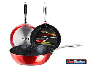 Quantumanium Lớp Phủ Thiết Kế Sang Trọng 24Cm Đường Kính Nhôm Giả Mạo Đúc Sắt Trứng Không Dính Fry Pan Cho Cảm Ứng Điện Bếp - Product Image 4