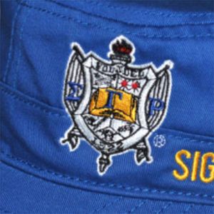 SGR队长帽皇家蓝色100% 棉西格玛伽玛Rho帽子刺绣团队标志前后经典联谊会头饰