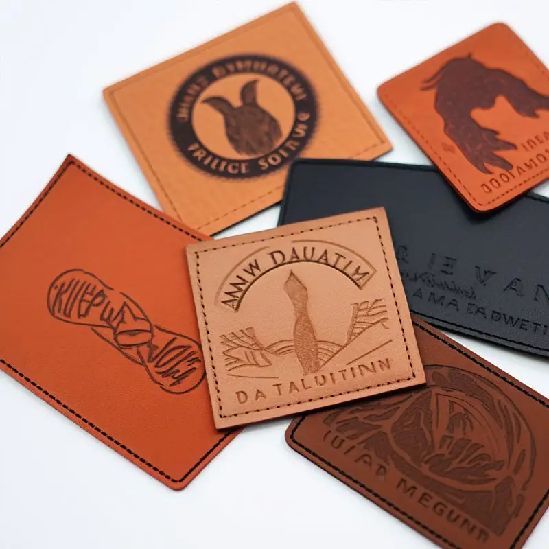 Modedesign individuell geprägte Markennamen Logo Kleidung Leder Patch Labels