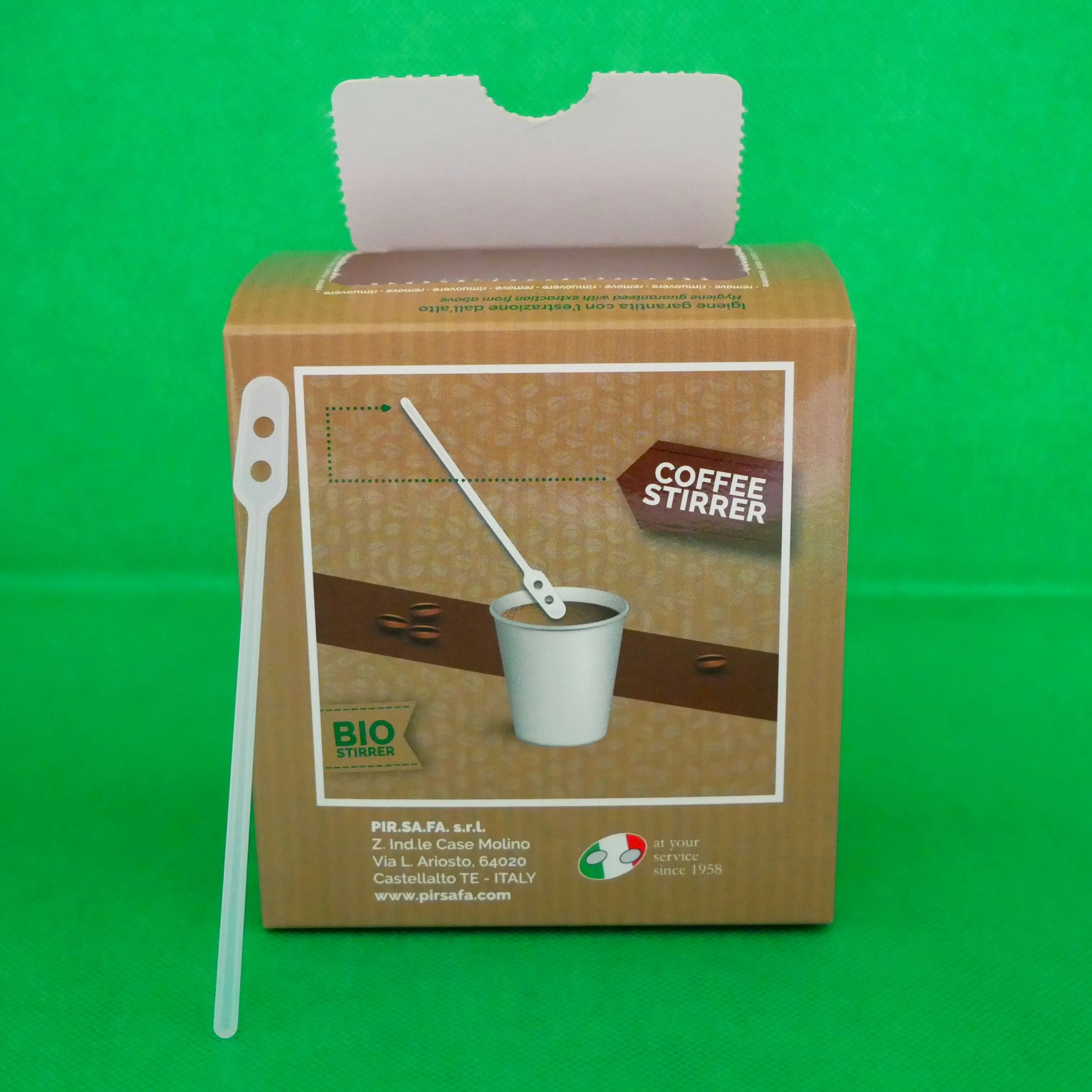 Bio premium kalite İtalyan kahve karıştırıcılar compostable PLA hijyenik kutuda ecohot sıcak soğuk içecekler için çay mm 110