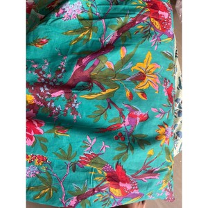 手块印花纯棉面料缝制Diy工艺时尚花卉设计和服抢劫面料服装手块Jaipuri