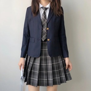 Japonya tiki tarzı kadın elbise seti JK sevimli Kawaii lise sınıf kız öğrenci üniforma Blazers giysi lacivert ceket sonbahar