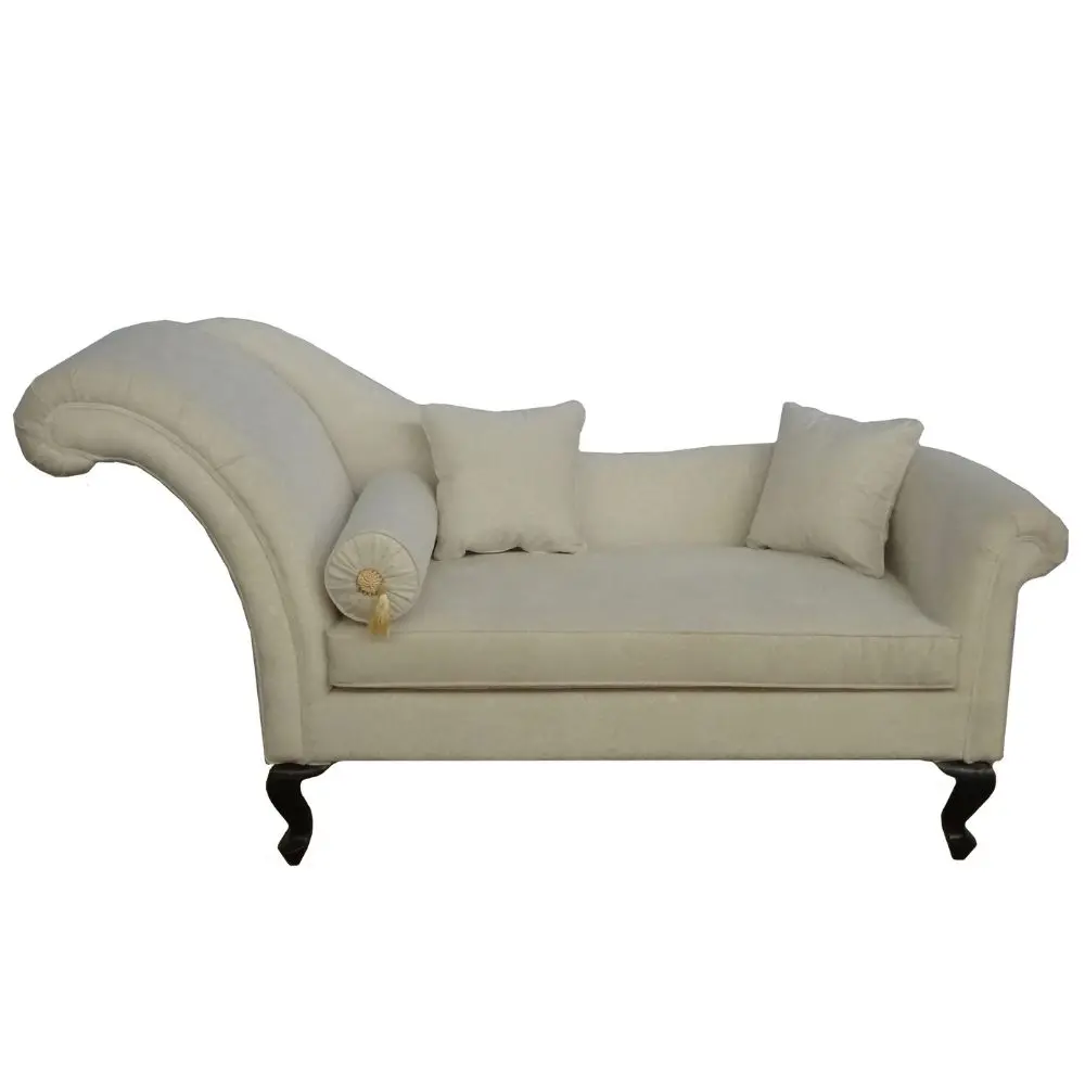 Black Painted Legs+White Crush Velvet Fabric