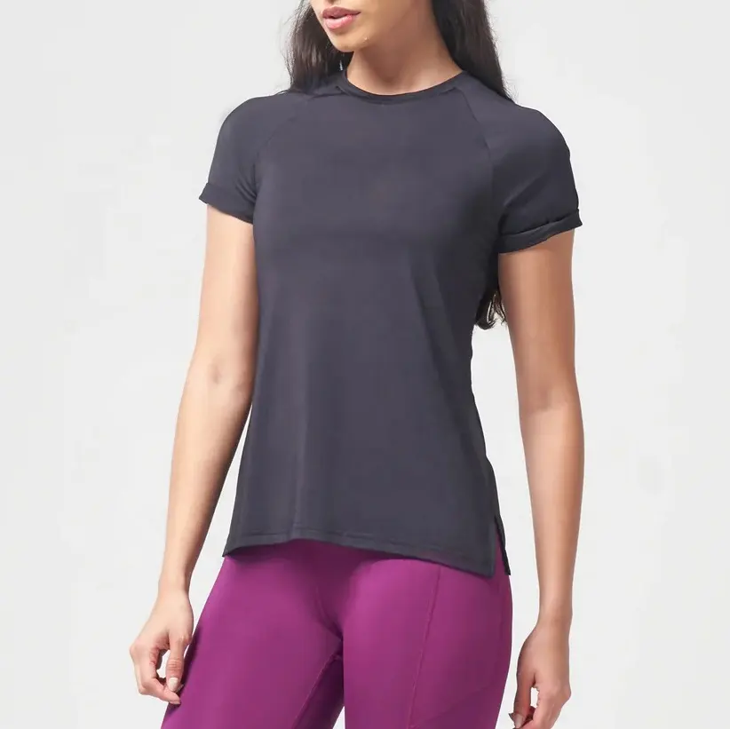 Neueste Farbe Yoga Fitnessbekleidung Damenleichte weiche Kurzarm-Yoga-Gym-Oberteile Fitness-Yoga atmungsaktive T-Shirts