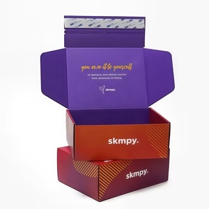 Tùy chỉnh in với vàng dập có thể tái chế sóng dây kéo hộp bưu phẩm dễ dàng-mở vận chuyển Hộp quà tặng với Tear Strip - Product Image 4