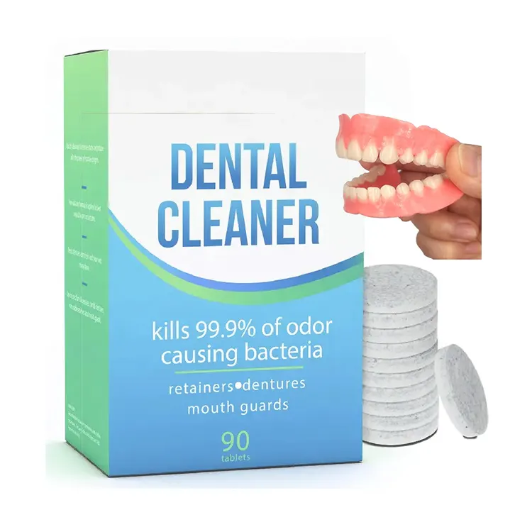 Limpiador de dentaduras 120/30/60 tabletas, elimina los malos olores, decoloración, manchas, placa para limpieza, protector bucal