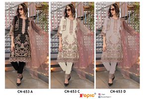 CRAFTED NEEDLE ORGANZA EMBROIDERED WITH HEAVY KHATLI WORK - Product Image 3