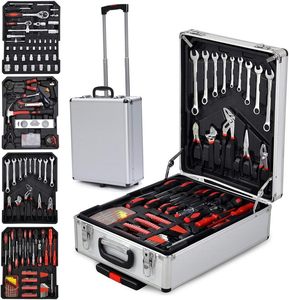 799件工具箱铝拉杆箱工具套装银屋手持修理手动工具套装工具箱组合储物箱 - Product Image 3