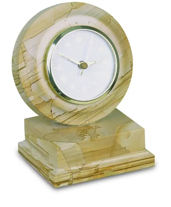 大理石のアンティーク型の置時計、オニキス大理石の時計、オニキスの精神時計