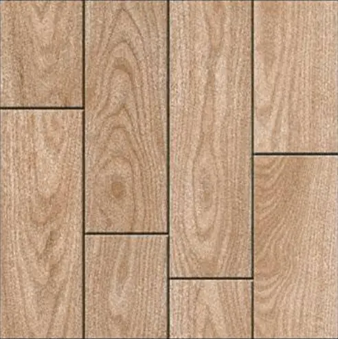 प्राकृतिक लकड़ी के आंतरिक पैनल के साथ भूरे रंग की लकड़ी की पट्टियाँ 400x400 मिमी मॉडल 6031 मोटाई - NOVAC सिरेमिक द्वारा 12 मिमी
