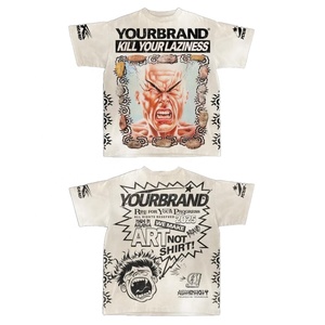Unisex rahat moda T Shirt OEM hizmeti için toptan özel Logo baskılı asit yıkanmış T Shirt - Product Image 4