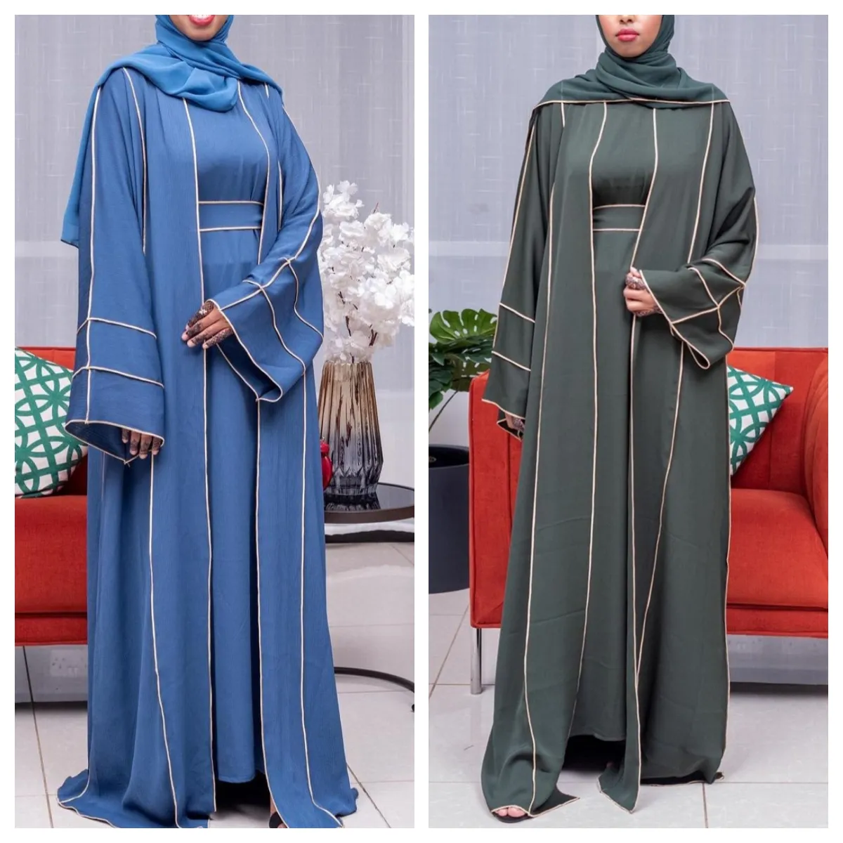 Phong Cách Mới Quần Áo Hồi Giáo Hiện Đại Thêu Hồi Giáo Hui Dresses Phụ Nữ Áo Dài Abaya Bộ Sưu Tập Hijabs Abaya