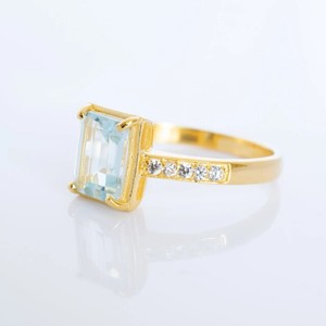 Klasik prenses kesim <span class=keywords><strong>sky</strong></span> blue topaz <span class=keywords><strong>cz</strong></span> kuvars yüzük 925 ayar gümüş eternity vermeil altın kaplama nişan düğün band yüzük