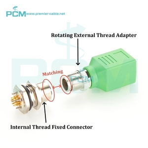M12 A-Code 8 Pin maschio A RJ45 presa adattatore rotante per automazione industriale Ethernet DeviceNet macchina fotografica - Product Image 3