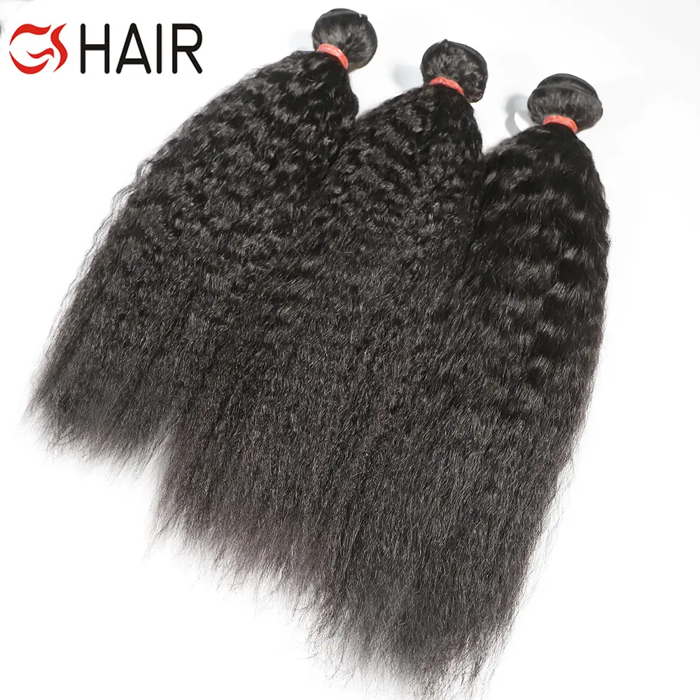GS малазийские необработанные натуральные прямые волосы курчавого цвета, натуральные человеческие волосы Yaki, оптовые поставщики натуральных волос