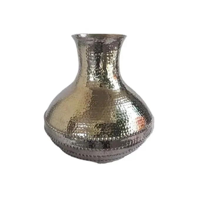 Melhor qualidade alumínio flor vaso com prata terminou alta qualidade Indian Made Metal Material flor vasos para venda