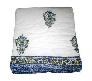 Printed Jaipur Quilt Light Weight Quilt With a Beautiful Color and Design Hand Block Printed Cotton <strong>Rajai</strong>