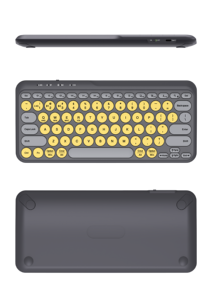 Lindo teclado colorido teclado de máquina de escribir retro con teclas redondas, teclado de computadora USB para PC, computadora portátil, escritorio, Windows - Product Image 4
