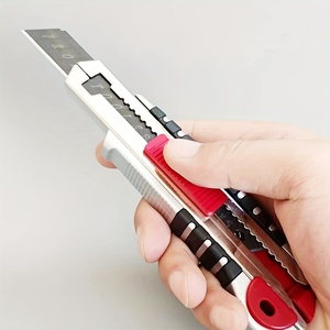 Heavy <strong>Duty</strong> 18mm Wider Sharp Carbon Steel Blade Utility Knife with 5 Retractable Blades DIY Box <strong>Cutter</strong> for Cartons - Product Image 2