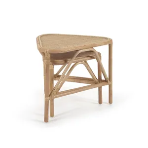 Top Dekoration Indoor Tisch Akzent Wohn möbel Home Moderne Rattan Nesting Tische Dreieckige Nesting Tisch <span class=keywords><strong>Set</strong></span> für Wohnzimmer
