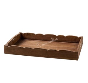 新到货带手柄的木制托盘天然抛光实木托盘 - Product Image 5
