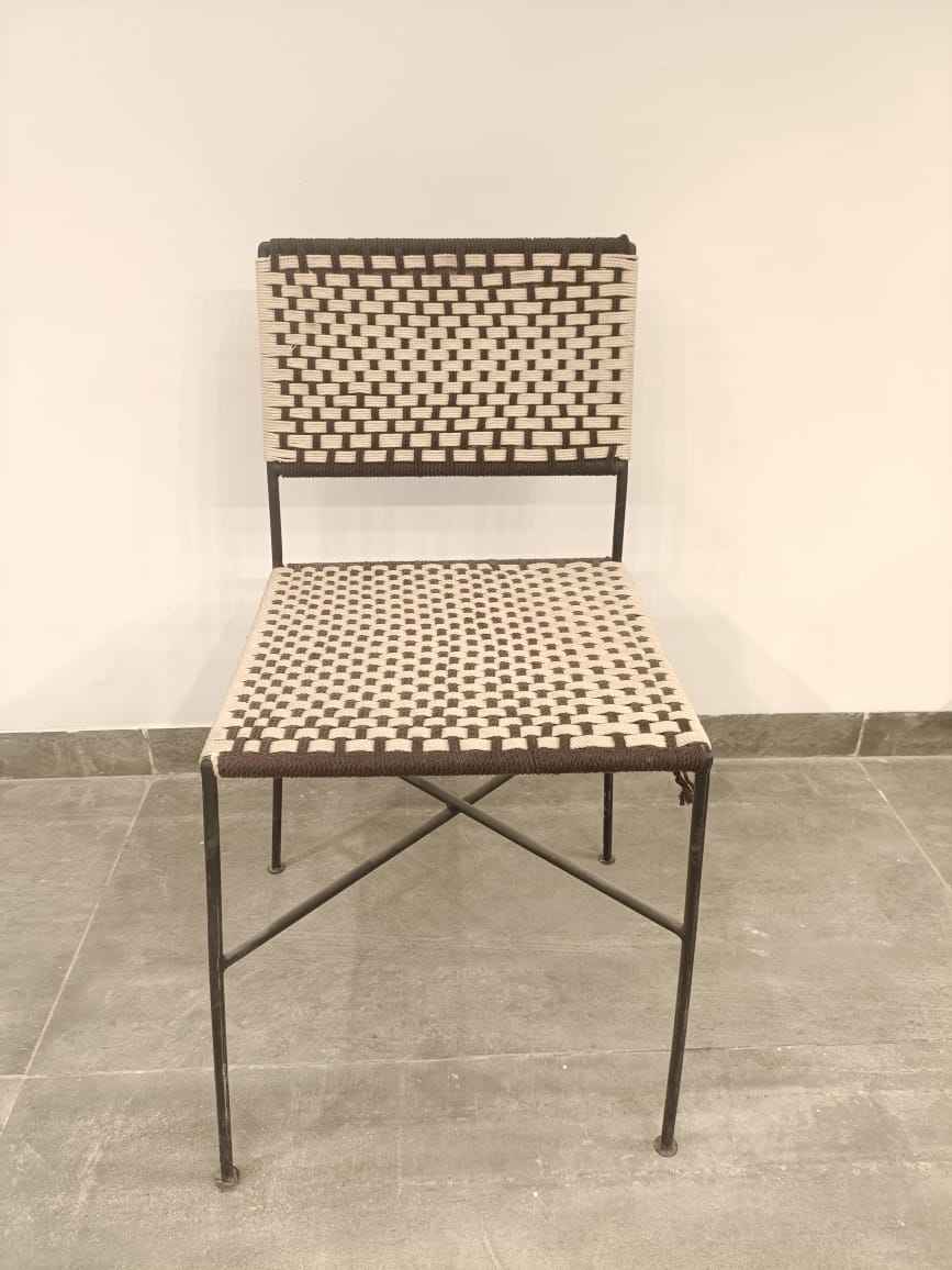 Corde en coton noir & blanc, structure-noir