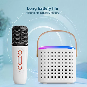 Taşınabilir akıllı Karaoke mikrofonlu hoparlör kablosuz Stereo ses sistemi USB uzaktan kumanda - Product Image 1