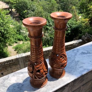 手彫りカスタムメイド木製花瓶家の装飾木製花瓶屋内木製花瓶 - Product Image 3
