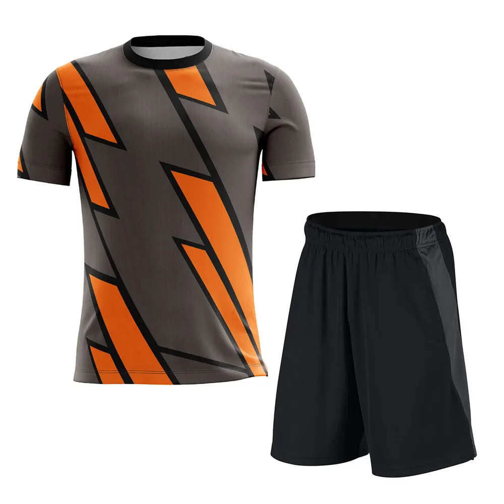 Uniformes de fútbol de alta calidad transpirables y cómodos de poliéster 100%, uniforme de equipo de fútbol de diseño OEM para venta en línea
