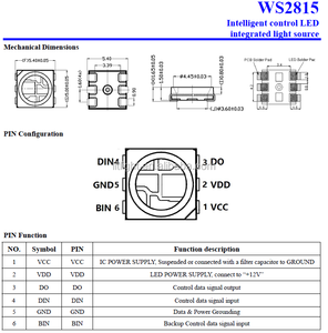 ขาว/ดำกรณี WS2815 5050 RGB LED DC 12V สัญญาณจุดพักสายข้อมูลคู่ต่อเนื่อง Ws2815b - Product Image 6