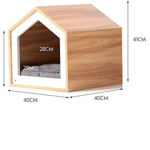 Деревянный домик для домашних животных из массива дерева и металлической рамы
