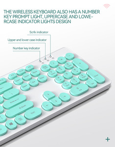 Teclado inalámbrico TF770 Teclado lindo Teclado colorido con tapas de teclas redondas para computadora - Product Image 5