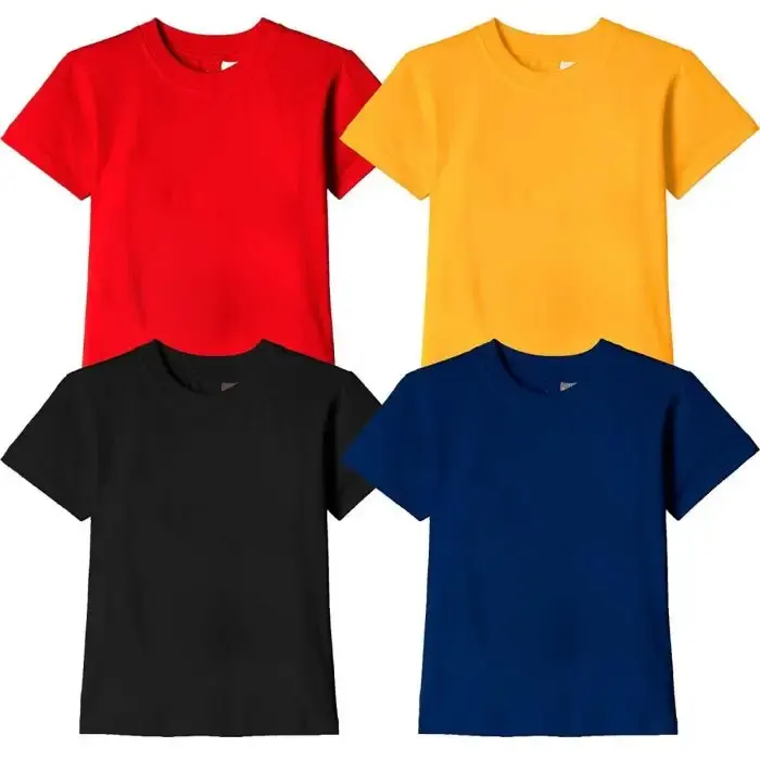 Erkekler için özel Logo baskı ile çeşitli boyutlarda yarım kollu ve yuvarlak boyun ile çok renkli Combo t-shirt