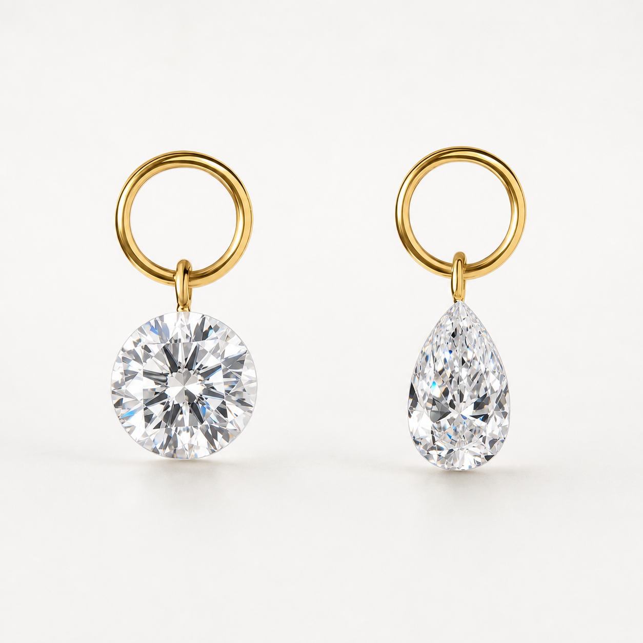 K gold inlaid lab grown diamond