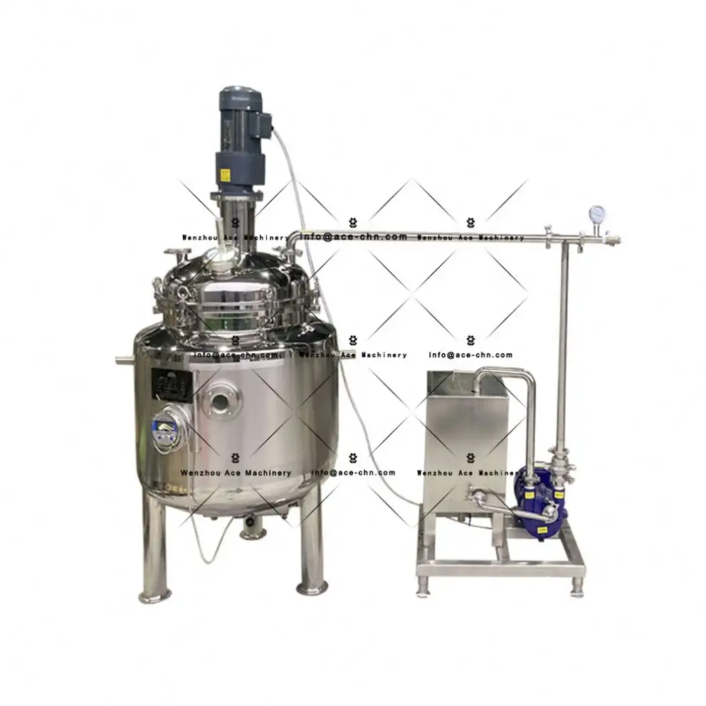 Tanque de mistura a vácuo para máquinas de processamento de ingredientes alimentares esféricos aquecimento a vapor sanitário com agitador
