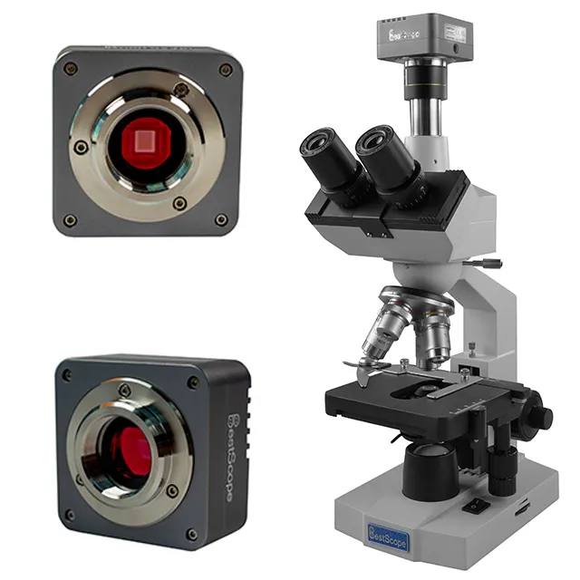 BestScope-Microscopio digital de alta velocidad CMOS, cámara digital de 12.0MP, USB2.0, 0.5x