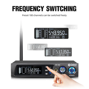 Profesyonel ER-102 2 kanallı kablosuz kulak monitör sistemi şarkı ses sistemi - Product Image 3