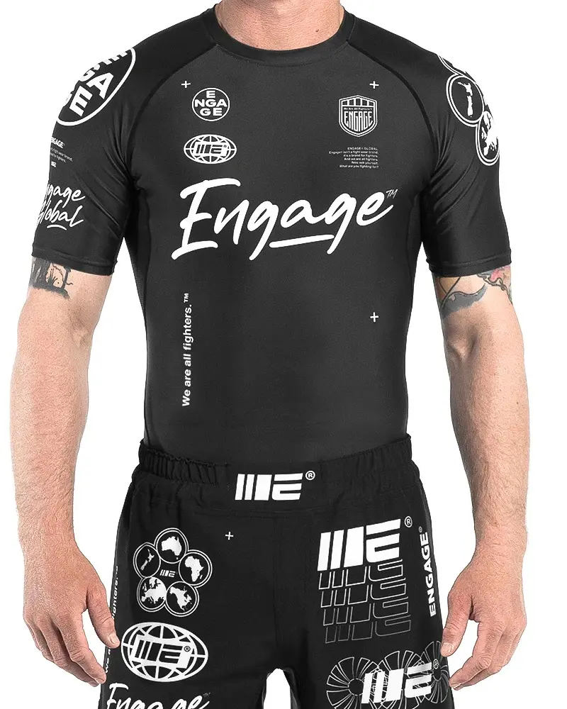 Bjj Rash Guard Großhandel Bjj Spandex benutzer definierte Sublimation Rash Guard Kurzarm Bjj Rash Guard für Männer