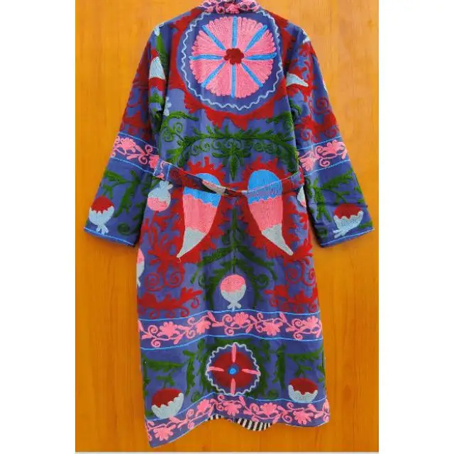 2024 produk baru bordir katun beludru jubah Kimono untuk wanita pengiring pengantin jubah pantai gaun Kimono dengan sabuk