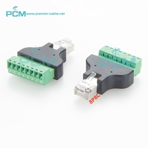 8P8C RJ45 Nam đến 8 <span class=keywords><strong>pin</strong></span> vít khối thiết bị đầu cuối 2-Pack Adapter Ethernet cắm chuyển đổi để thử nghiệm gỡ lỗi tín hiệu DMX512 - Product Image 1