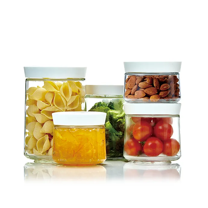 FORMA Glass Food Storage Container with Lid Meal Prep Clear Food Storage Jar Leak Proof Glass Canister