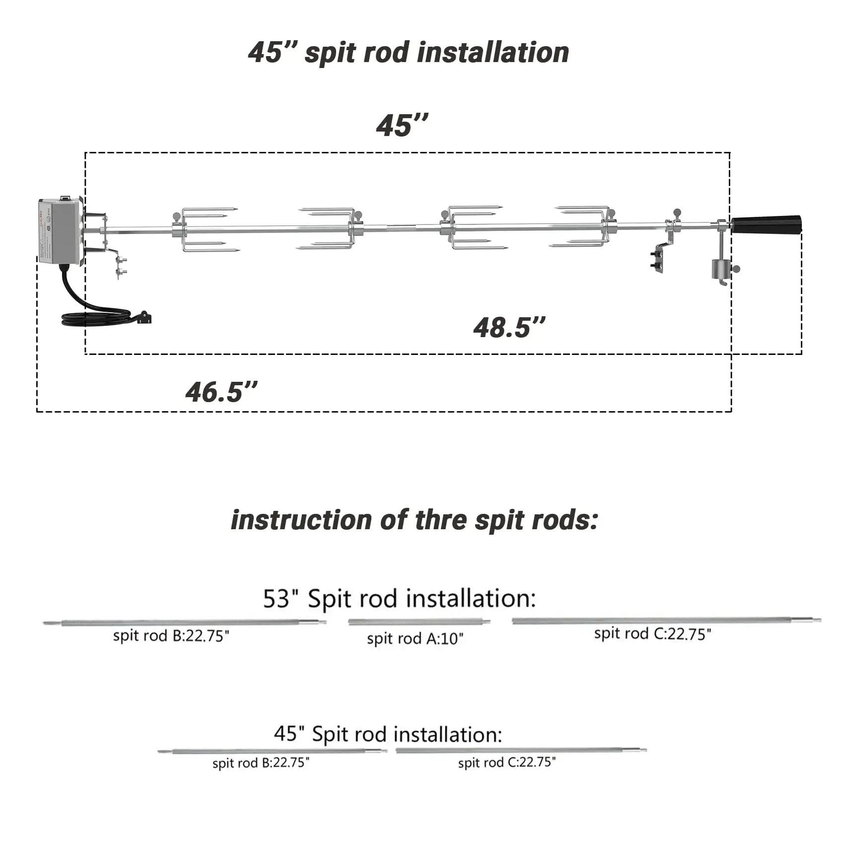 Auto Rotisserie Motor Kit Weber Rotisserie Voor Grill Thuis Rotisserie